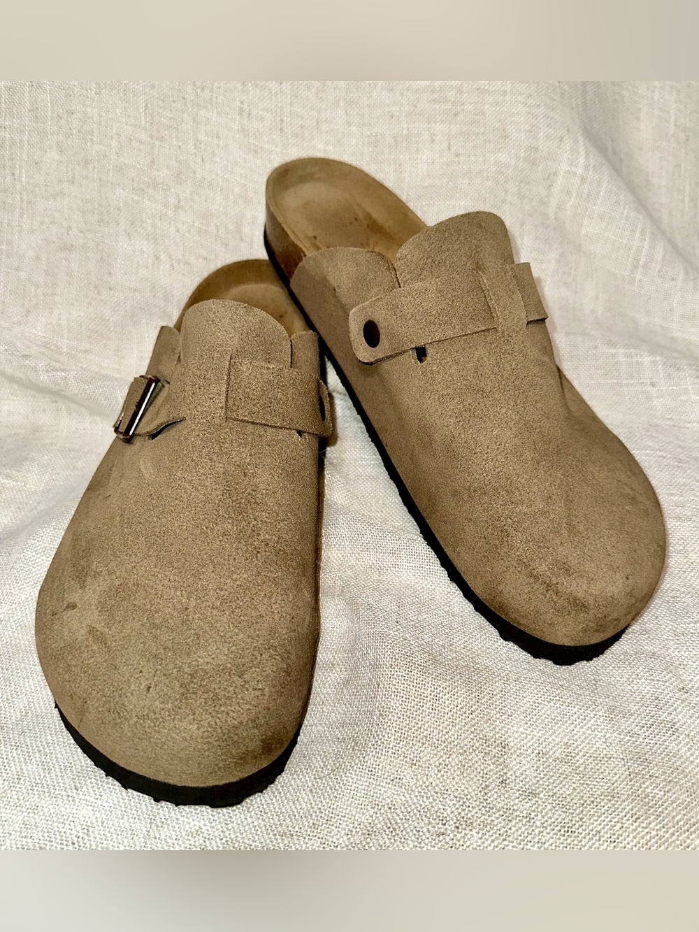 Project Cloud Taupe Suede Memory Foam Clogs Size 10